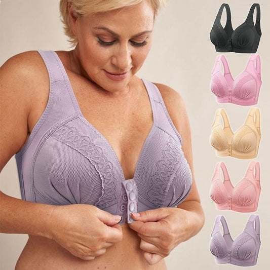 BUY 1 GET 1 FREE - 2023 Front Button Breathable Skin-Friendly Cotton Bra